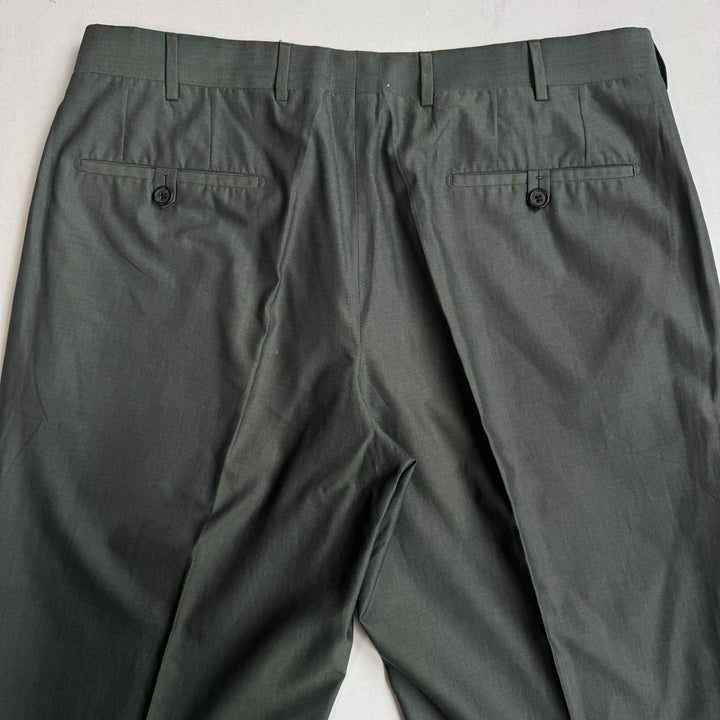 Prada SS1999 Green Wide Leg Pleated Pants