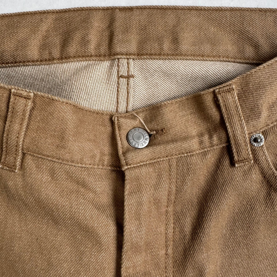Helmut Lang 2000 Caramel Brown Classic Cut Raw Denim