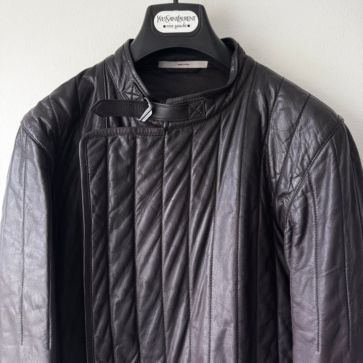 Yves Saint Laurent Rive Gauche By Tom Ford FW2003 Brown Fencing Leather Jacket