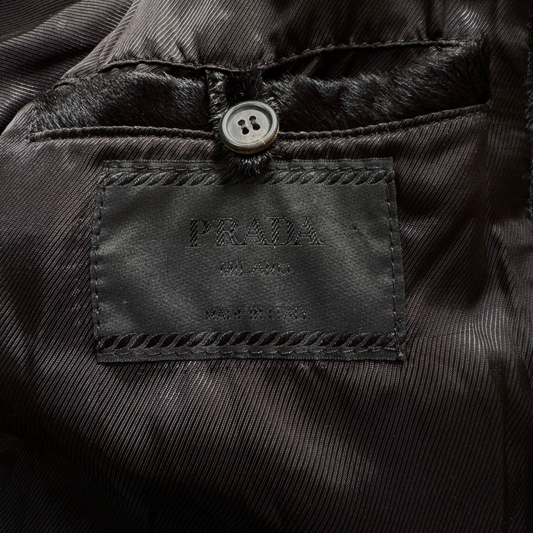 Prada 1990’s Mainline Calf Hair-On-Hide Leather Coat