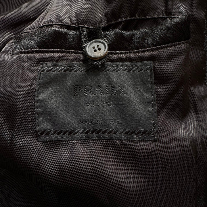 Prada 1990’s Mainline Calf Hair-On-Hide Leather Coat