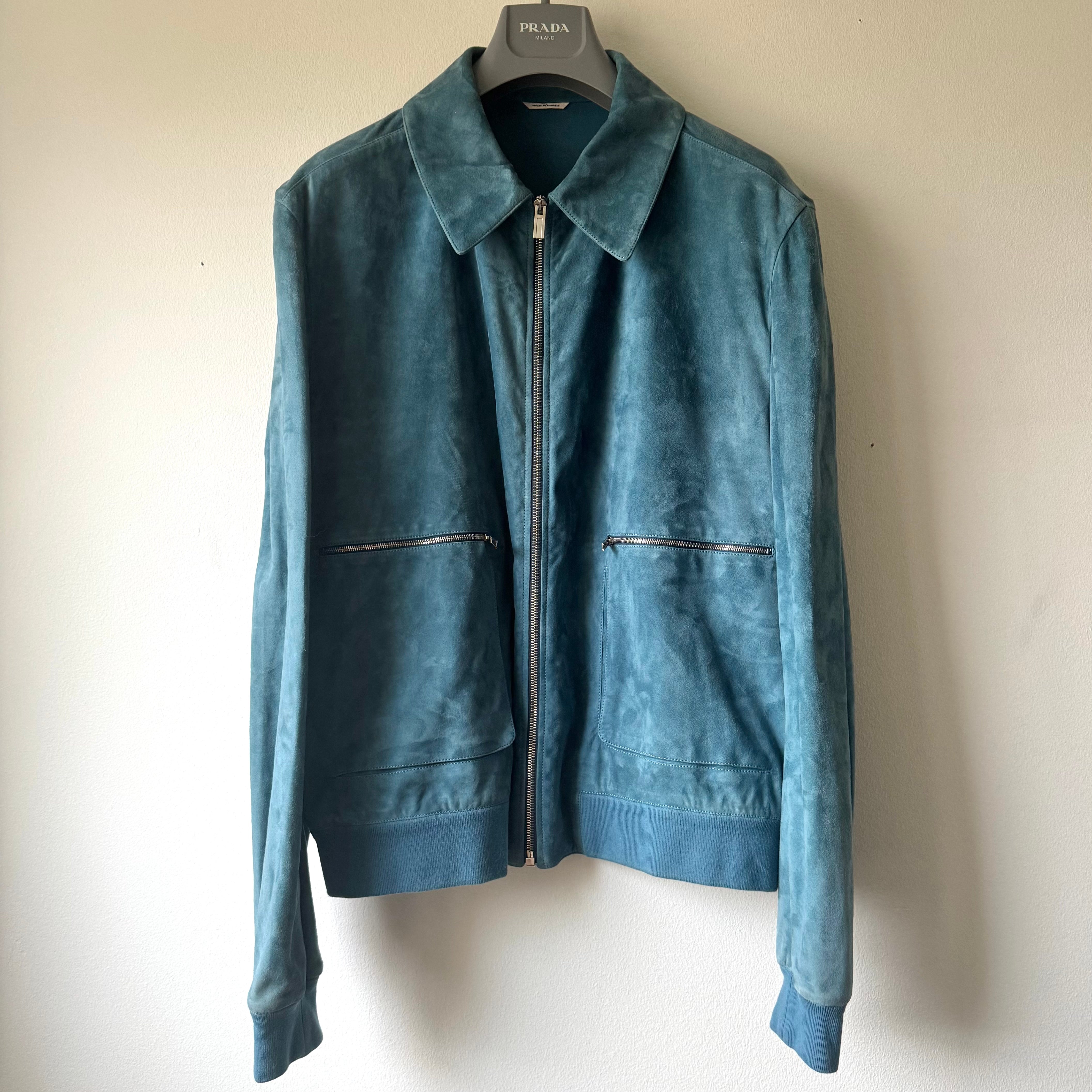 Hermes Blue Nubuck Leather Bomber Jacket – Recollected Sweden