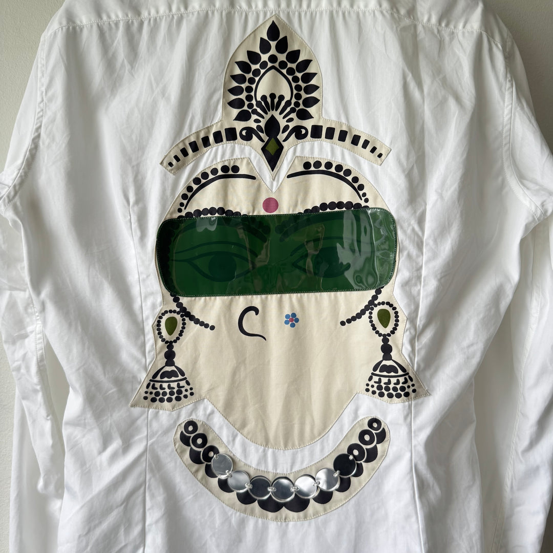 Miu Miu SS2005 White Shiva Embellished Shirt