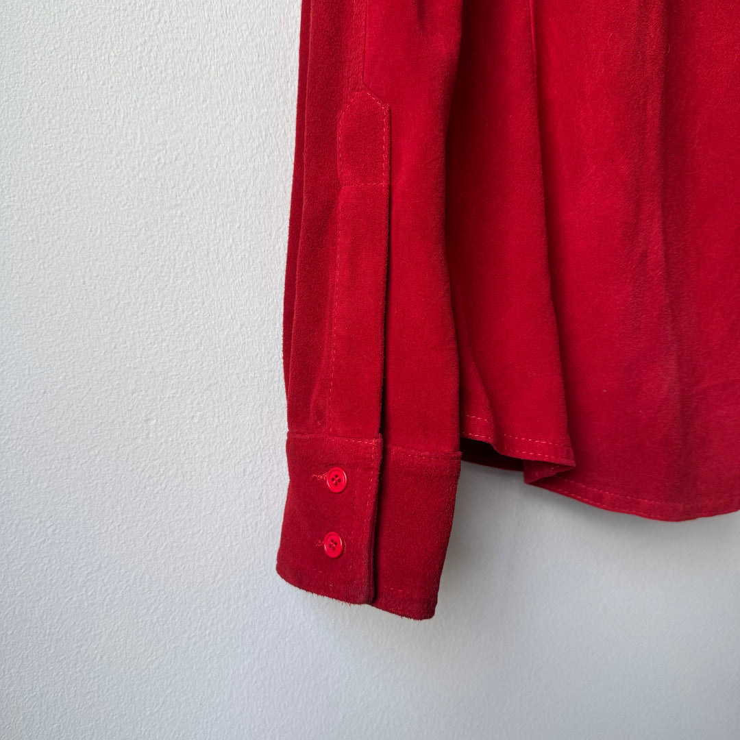 SS2008 Martin Margiela Red Multipocket Deer Suede Leather Overshirt Jacket