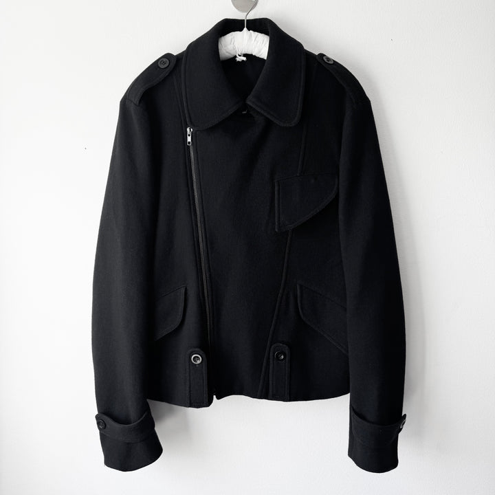 AW2008 Martin Margiela Black Wool Perfecto Biker Jacket
