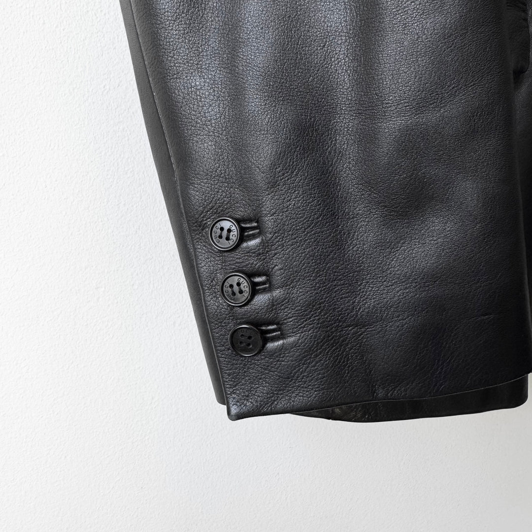 Gucci By Tom Ford SS1998 Black Lamb Leather Blazer Jacket