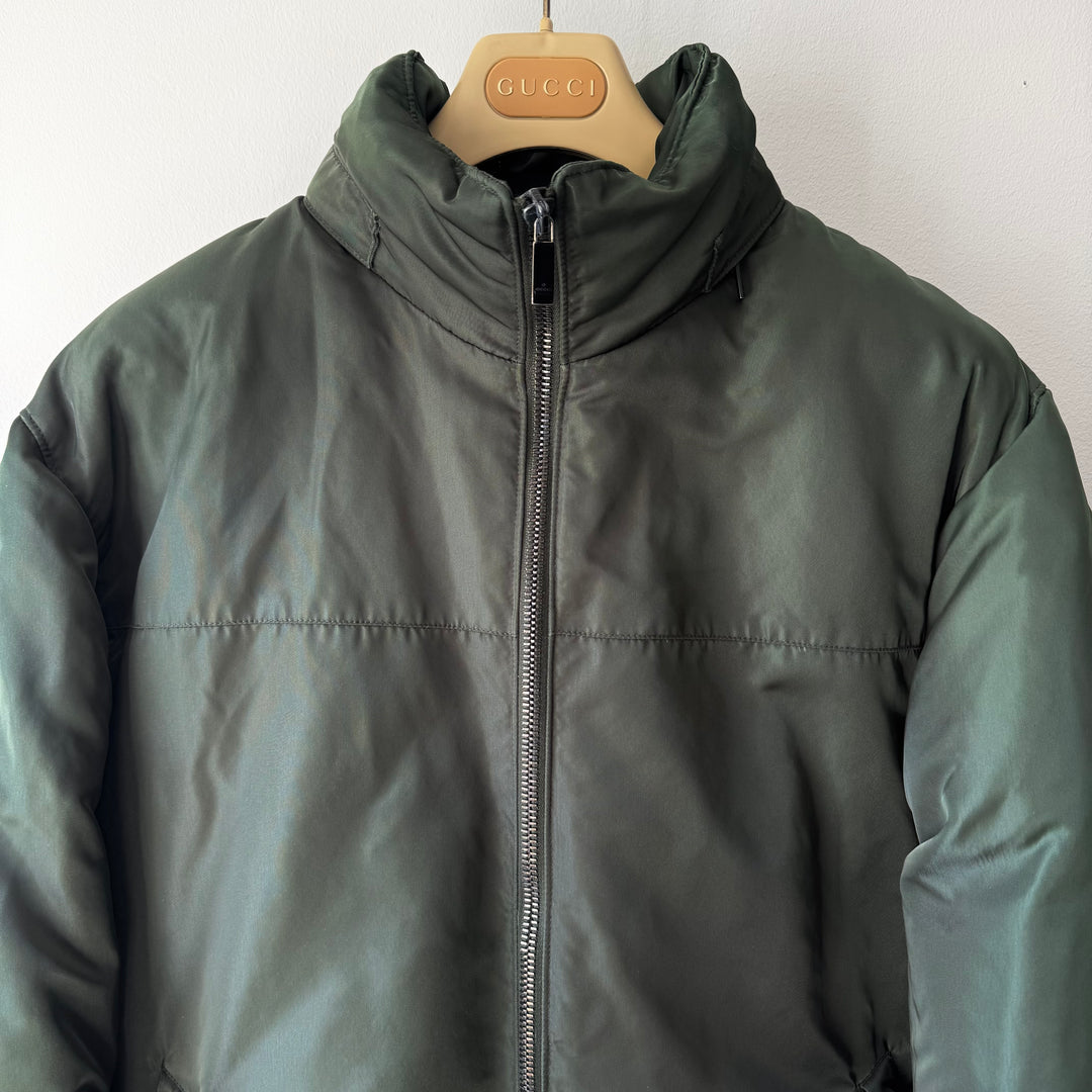 Gucci By Tom Ford FW1998 Cold Olive Double Zip Down Puffer Jacket