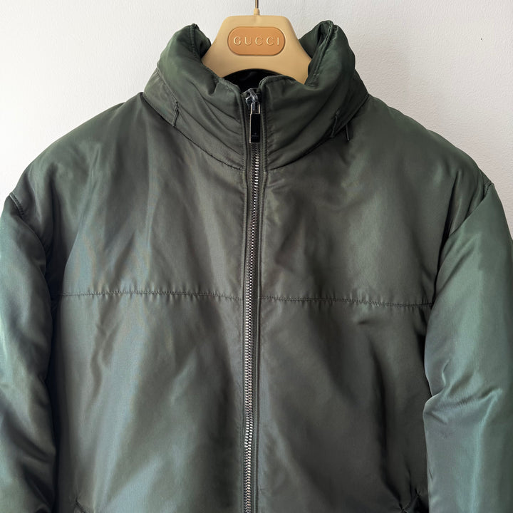 Gucci By Tom Ford FW1998 Cold Olive Double Zip Down Puffer Jacket