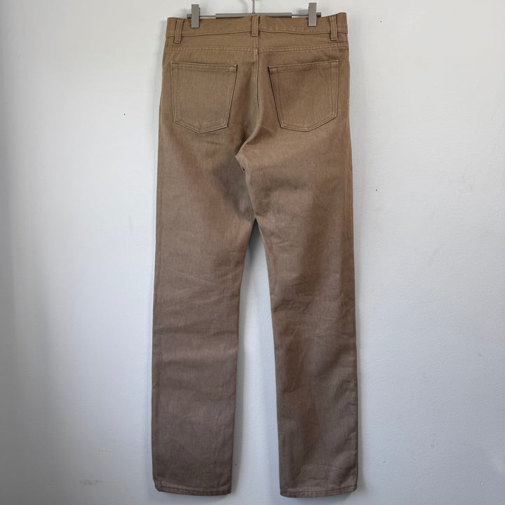 Helmut Lang 2000 Caramel Brown Classic Cut Raw Denim