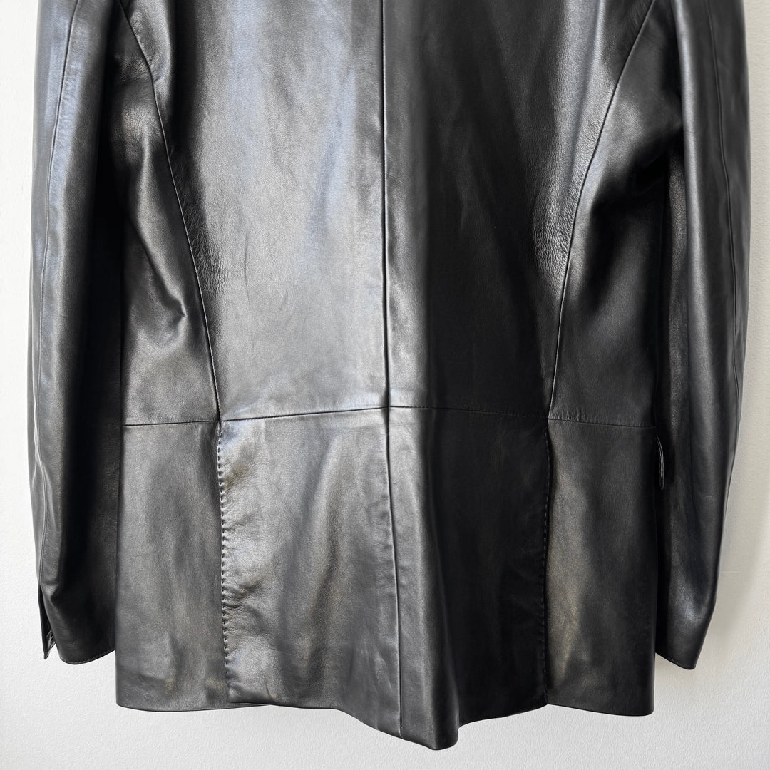 Yves Saint Laurent Rive Gauche By Tom Ford FW2001 Black Leather Blazer Jacket