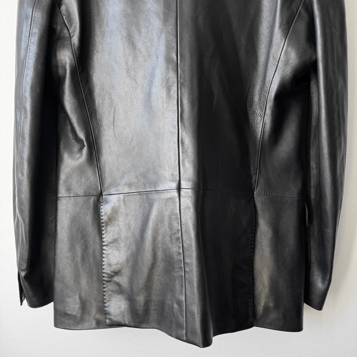 Yves Saint Laurent Rive Gauche By Tom Ford FW2001 Black Leather Blazer Jacket