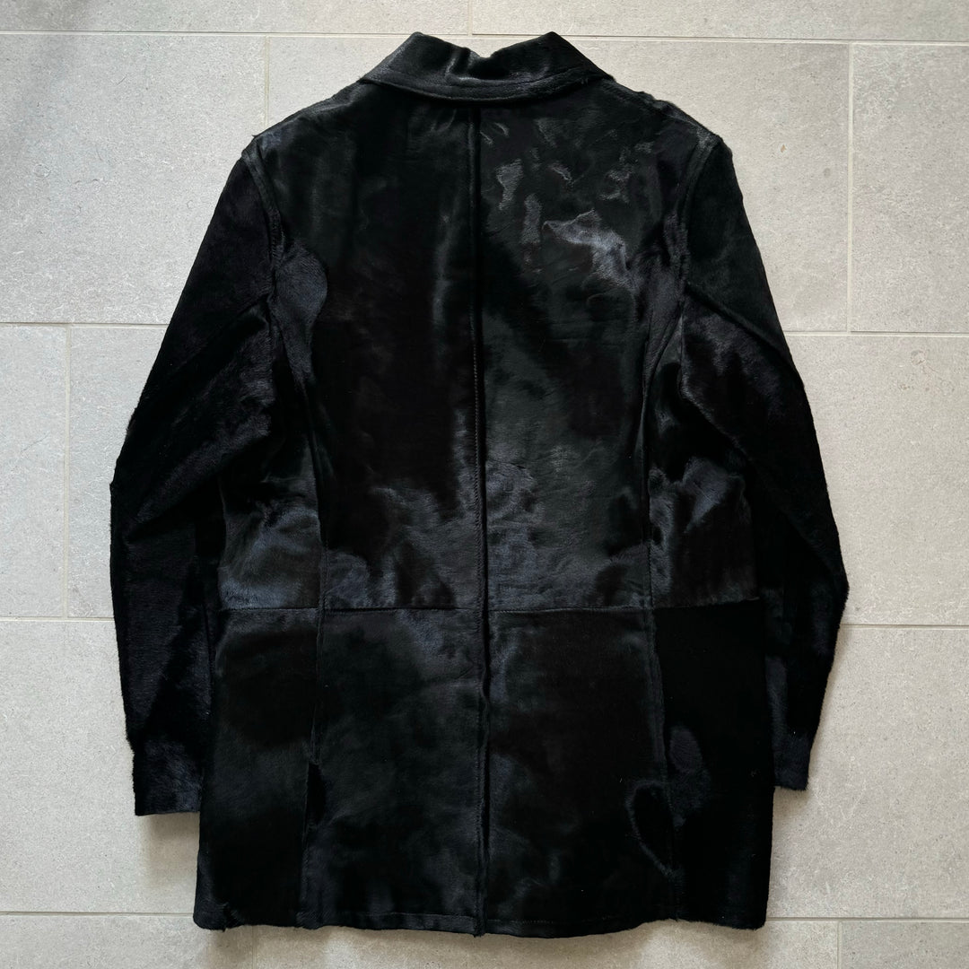 Prada 1990’s Mainline Calf Hair-On-Hide Leather Coat