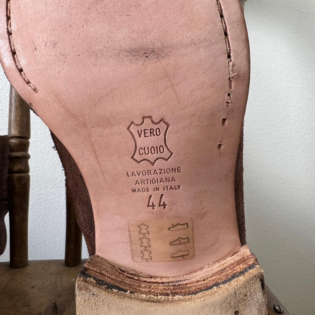 AW2003 Martin Margiela Brown Suede Square Toe Boots