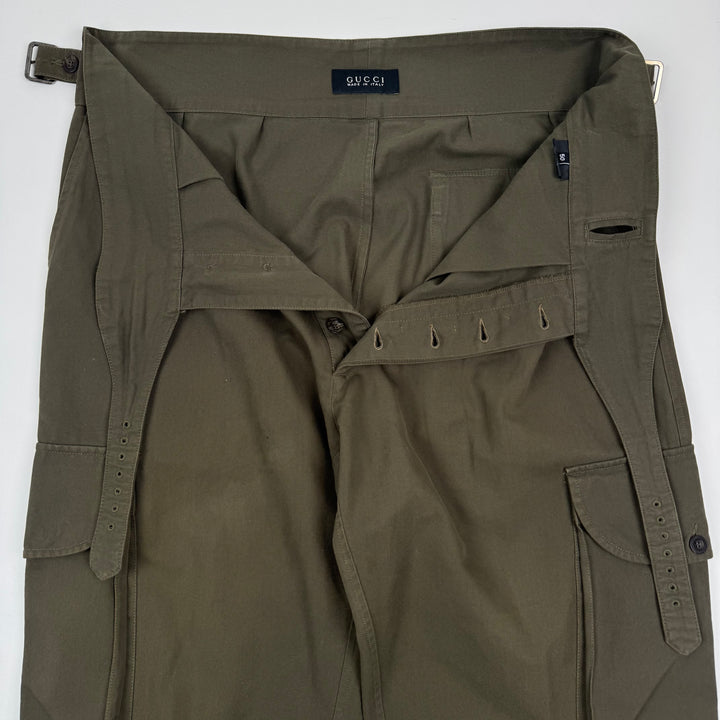 Gucci By Tom Ford SS2003 Olive Green Relaxed Military Cargo Pants