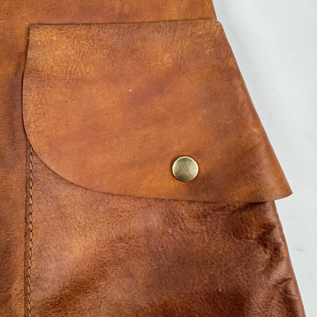 AW2001 Martin Margiela Raw Cowhide Brown Leather McQueen Cargo Pants