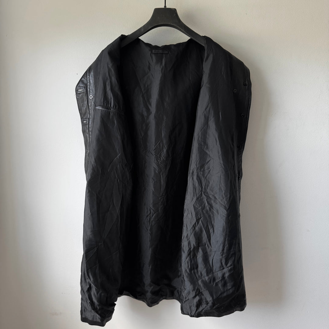 Helmut Lang 1990s Hooded Leather Parka