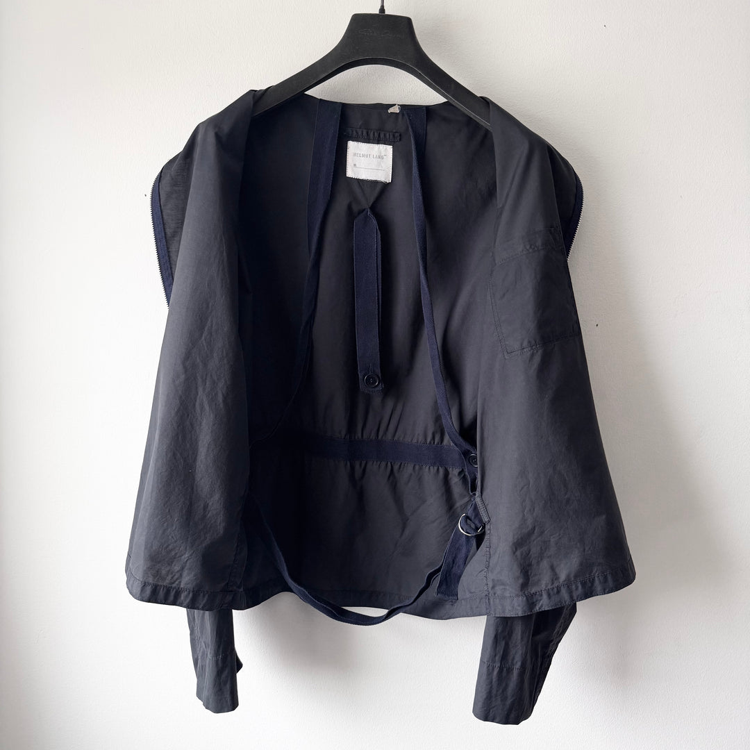 Helmut Lang 1999 Dark Navy 1 Pocket Parachute Zip Blouson Jacket