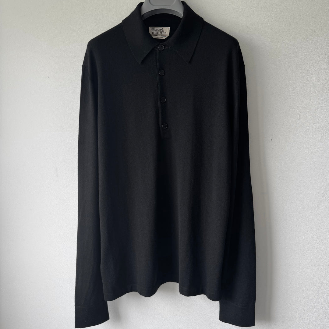 Hermes Cashmere/Silk Long Sleeve Polo Knit
