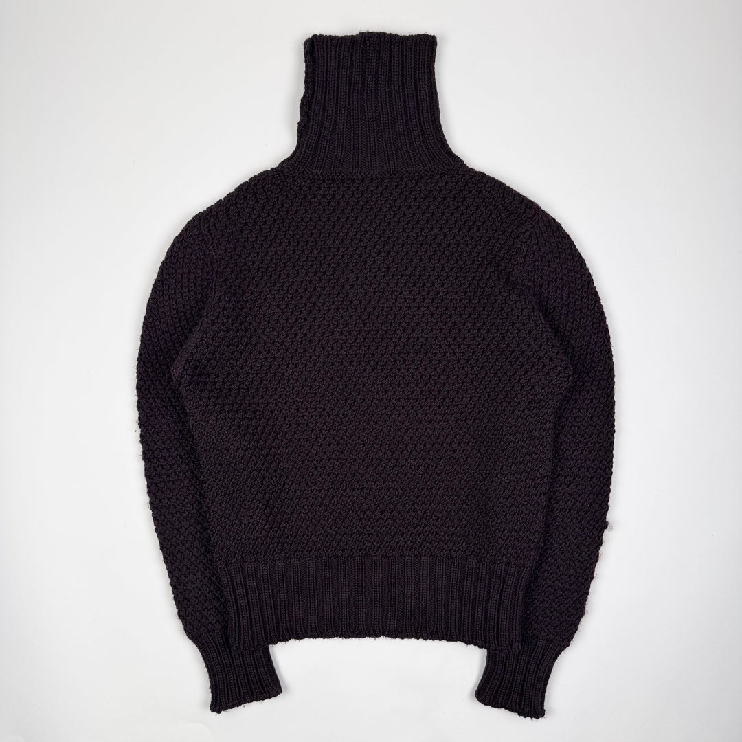 Gucci By Tom Ford Brown Chunky Wool Knit Turtleneck Sweater