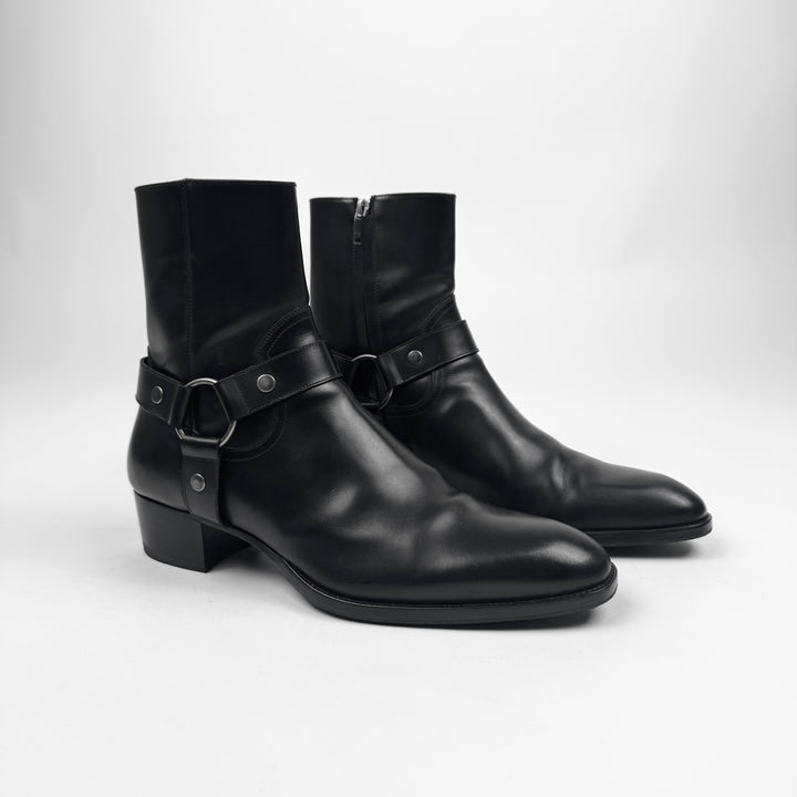 Saint Laurent By Hedi Slimane FW2015 Black Harness Wyatt Boots