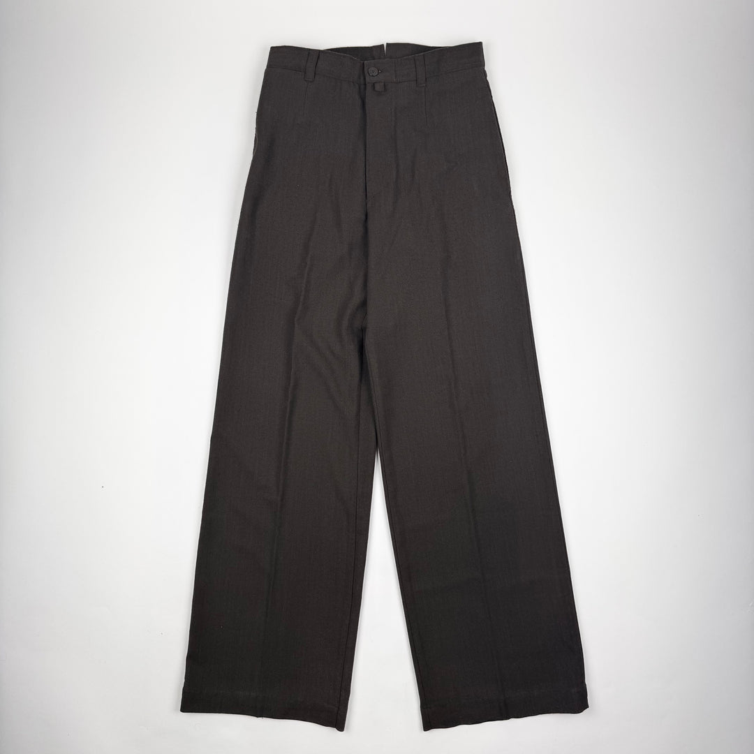 Dries Van Noten 2000’s Brown Wide Leg Work Pants