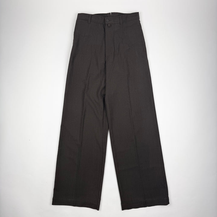 Dries Van Noten 2000’s Brown Wide Leg Work Pants