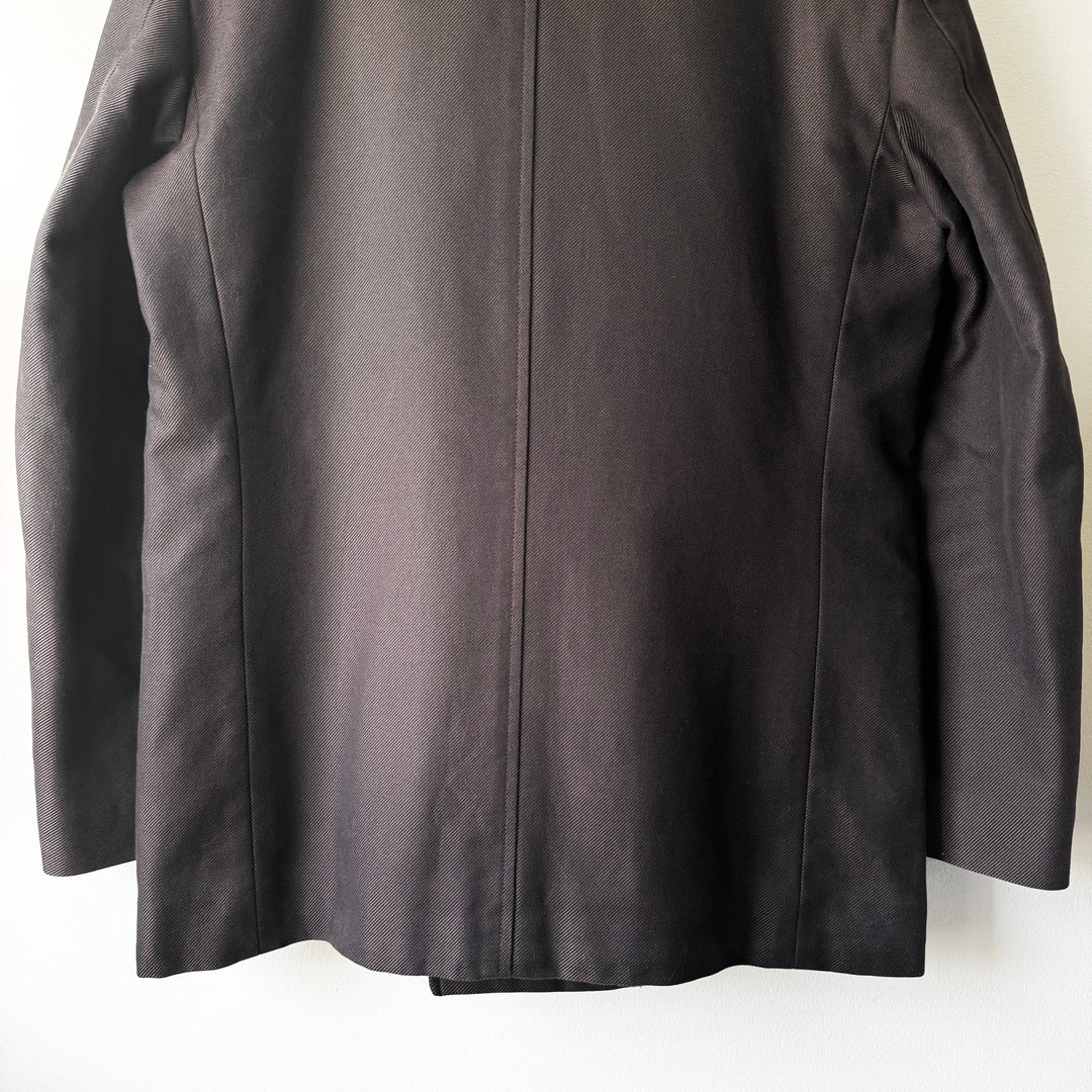 Yves Saint Laurent Rive Gauche By Tom Ford FW2001 Brown Cotton Double Breasted Short Coat