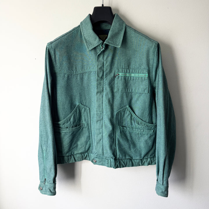 Giorgio Armani 1980s Iridescent Green Denim Jacket