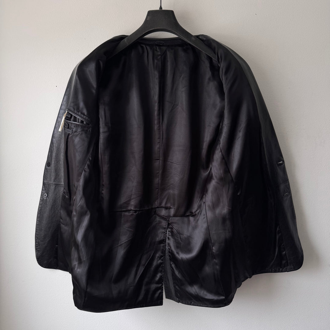 Helmut Lang 1990’s Black Lamb Leather Blazer Jacket