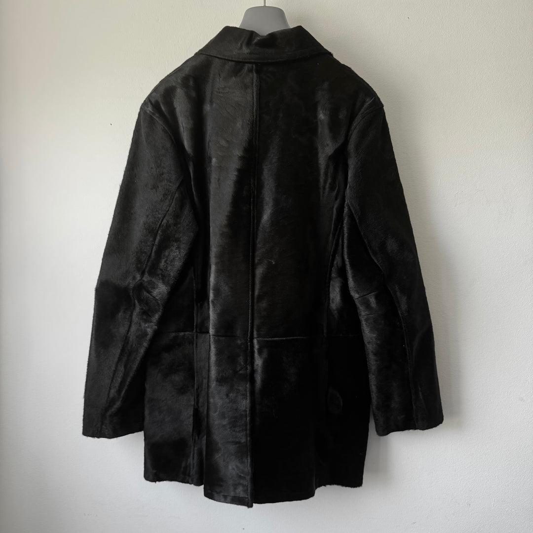 Prada 1990’s Mainline Calf Hair-On-Hide Leather Coat