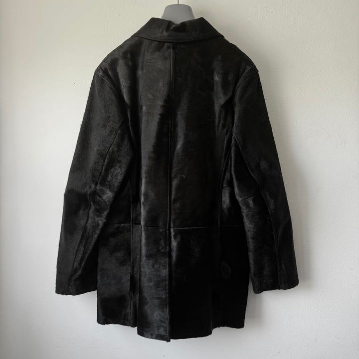 Prada 1990’s Mainline Calf Hair-On-Hide Leather Coat