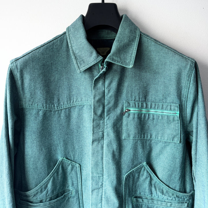Giorgio Armani 1980s Iridescent Green Denim Jacket