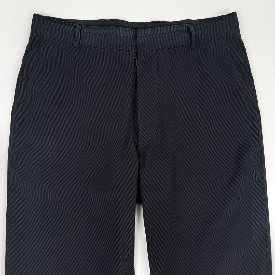 SS2001 Martin Margiela Dark Gray Pinstripe Cotton Wide Relaxed Pants