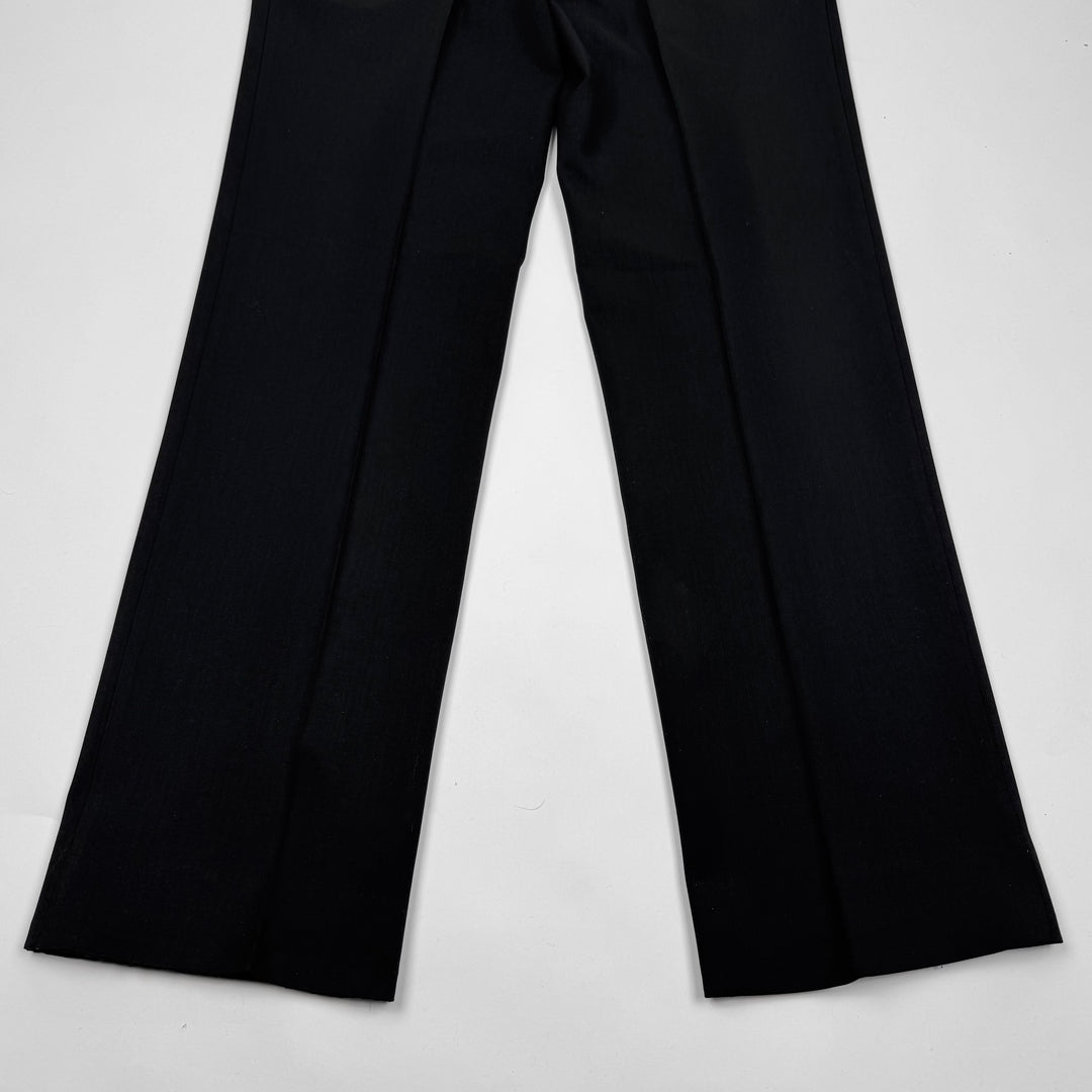 Prada FW2000 Black Stretch-Wool Pleated Suit Trousers/Pants