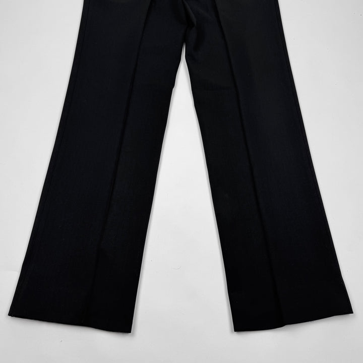 Prada FW2000 Black Stretch-Wool Pleated Suit Trousers/Pants