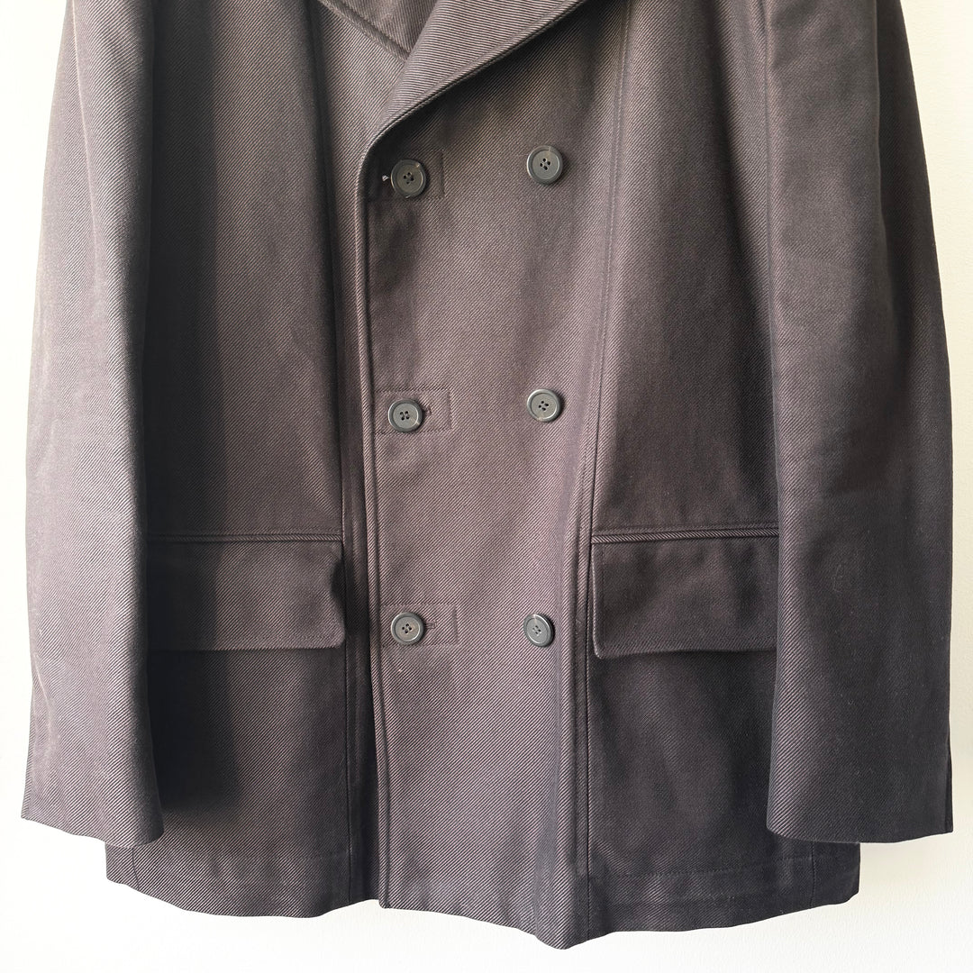 Yves Saint Laurent Rive Gauche By Tom Ford FW2001 Brown Cotton Double Breasted Short Coat