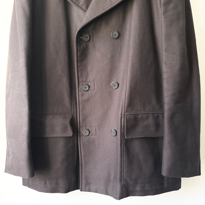 Yves Saint Laurent Rive Gauche By Tom Ford FW2001 Brown Cotton Double Breasted Short Coat