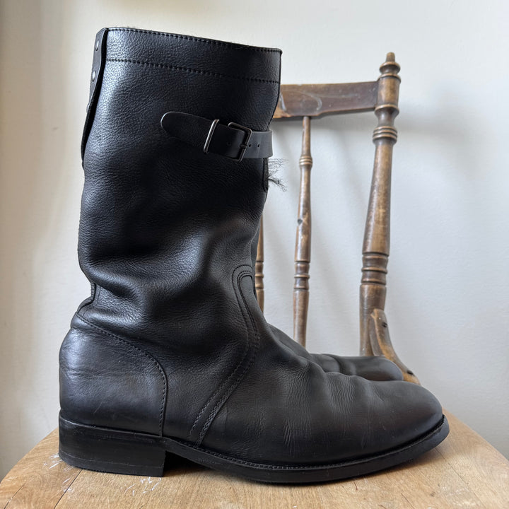 Gucci By Tom Ford 2000's Shearling Biker Leather Boots