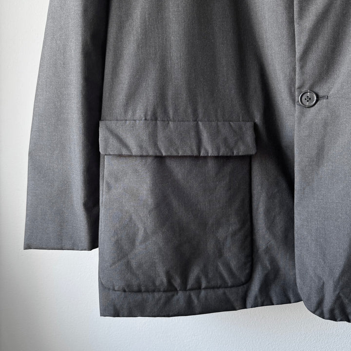 Prada FW1998 Anthracite Insulated Padded Silk Short Coat Jacket