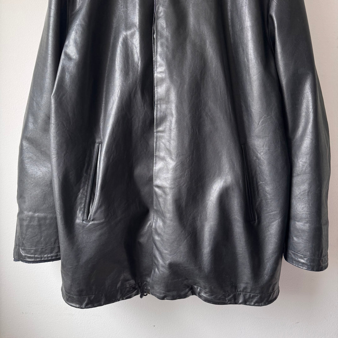 Jil Sander 2000’s Black Wool Lined Short Leather Coat