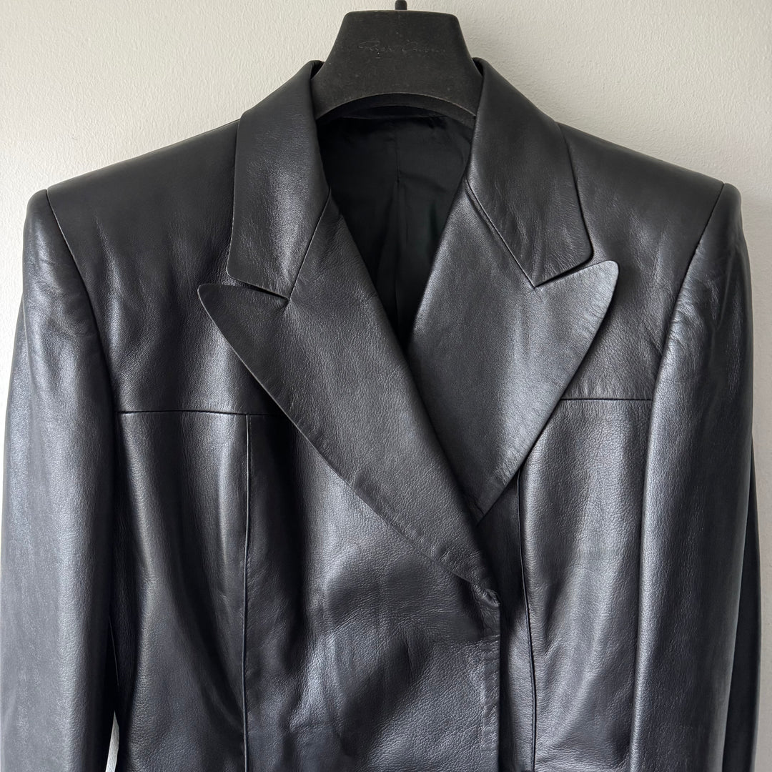 Gucci By Tom Ford FW1997 Black Lamb Leather Blazer