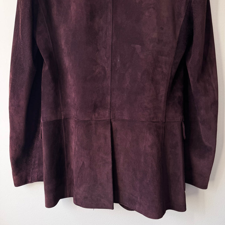 Gucci By Tom Ford 2000’s Burgundy Brown Suede Leather Blazer Jacket