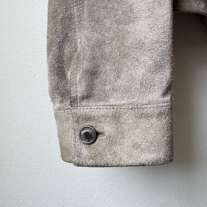 Gucci By Tom Ford 2000’s Gray Suede  Nubuck Trucker Blouson Leather Jacket