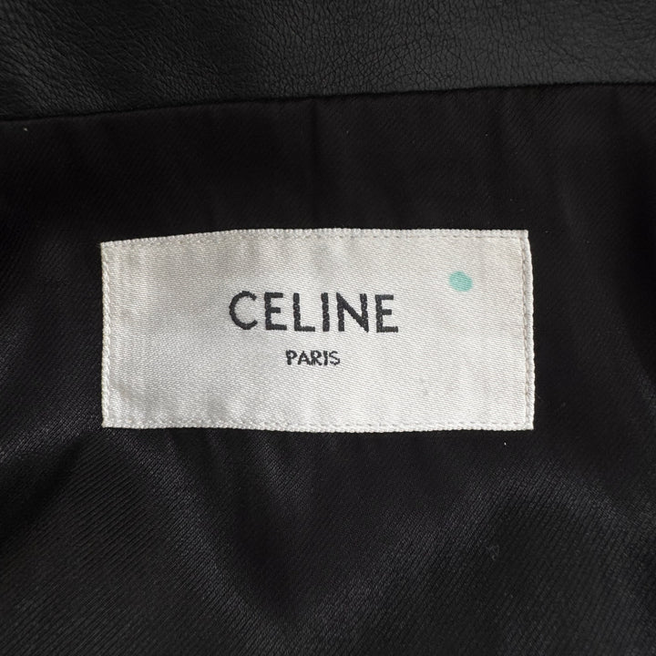 1/1 Celine SS2022 Sample Black Cutout Suede Paneled Leather Blouson Jacket