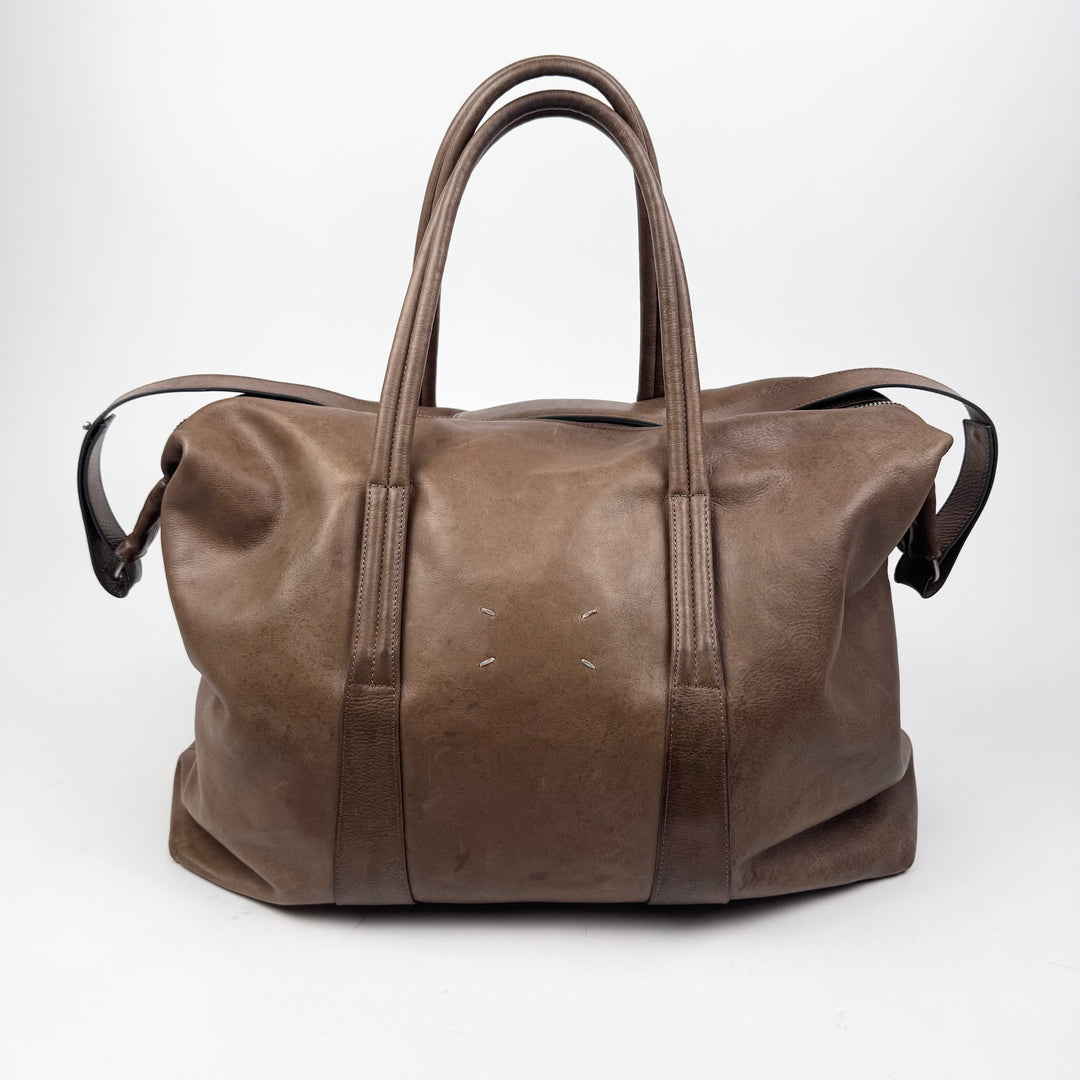 AW2014 Maison Martin Margiela Brown Large Leather Weekender/Duffle Bag