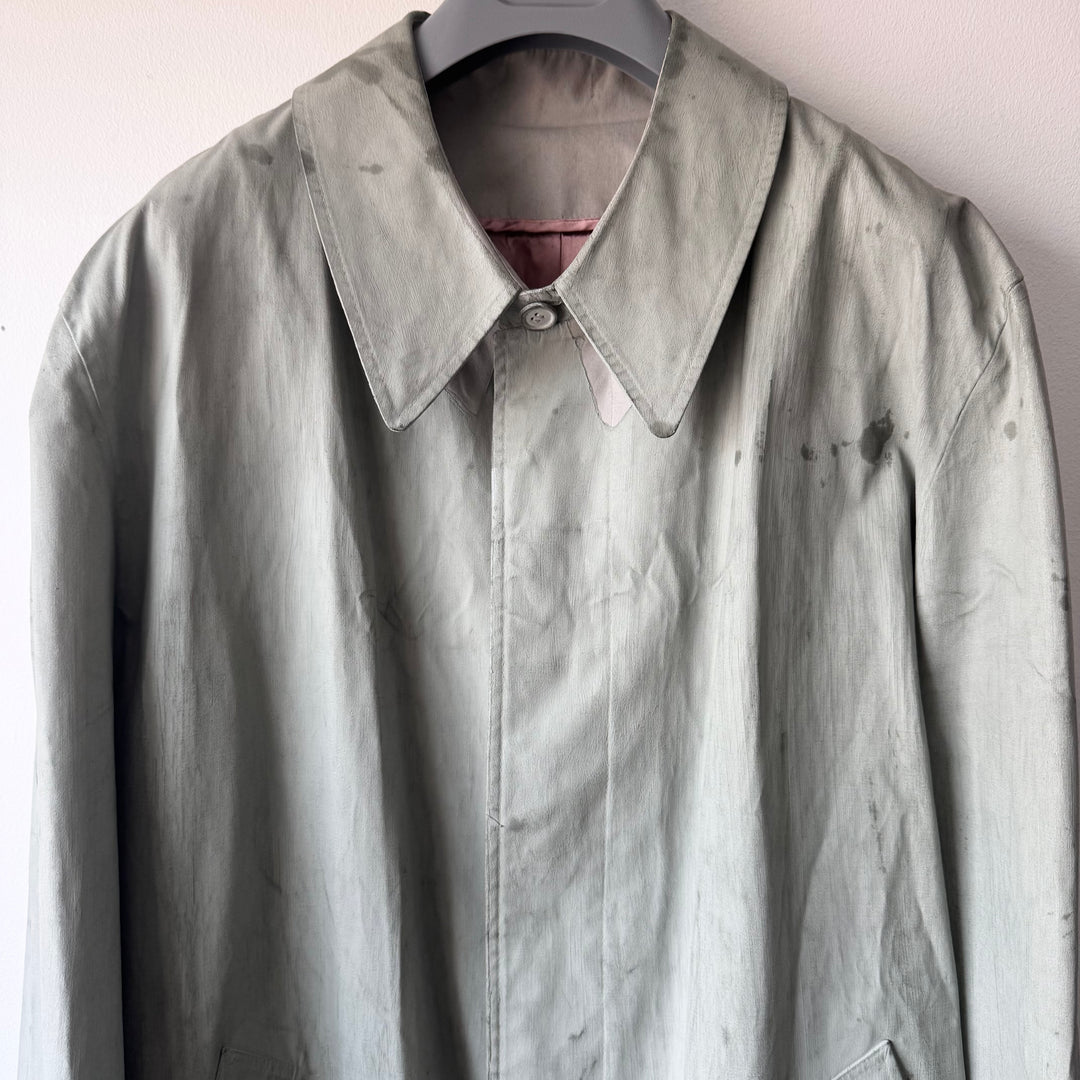 AW2002 Martin Margiela Artisanal Green Painted Trench Coat