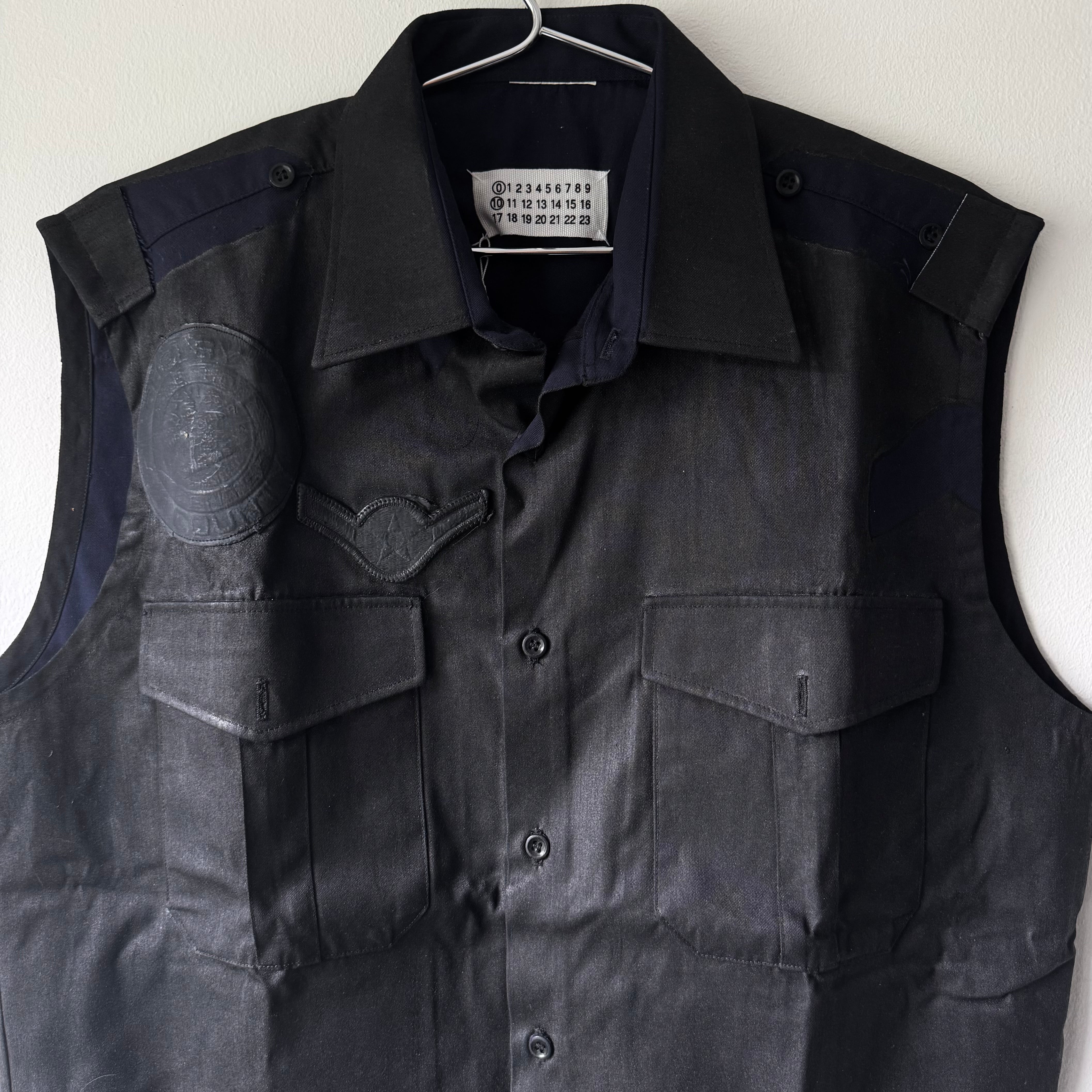 SS2003 Martin Margiela Artisanal Black Painted Officer Vest