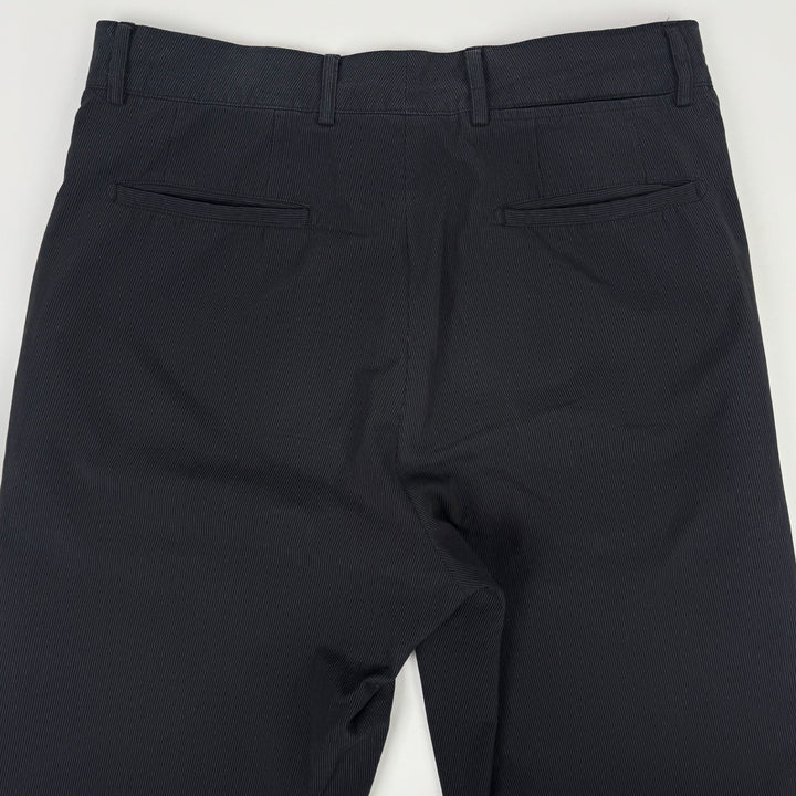 SS2001 Martin Margiela Dark Gray Pinstripe Cotton Wide Relaxed Pants