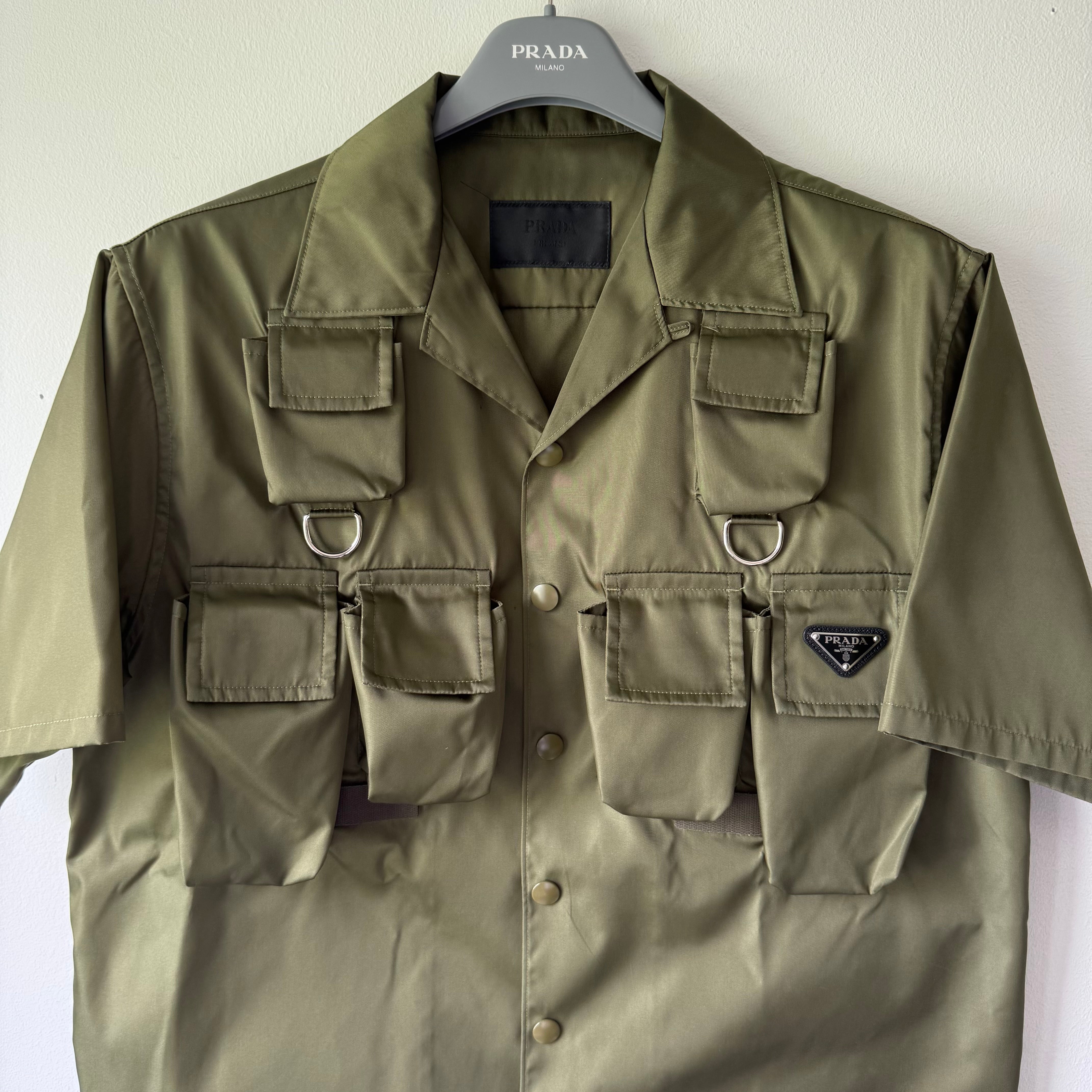 Prada SS2024 Re-Nylon Short-Sleeved Cargo Safari Shirt