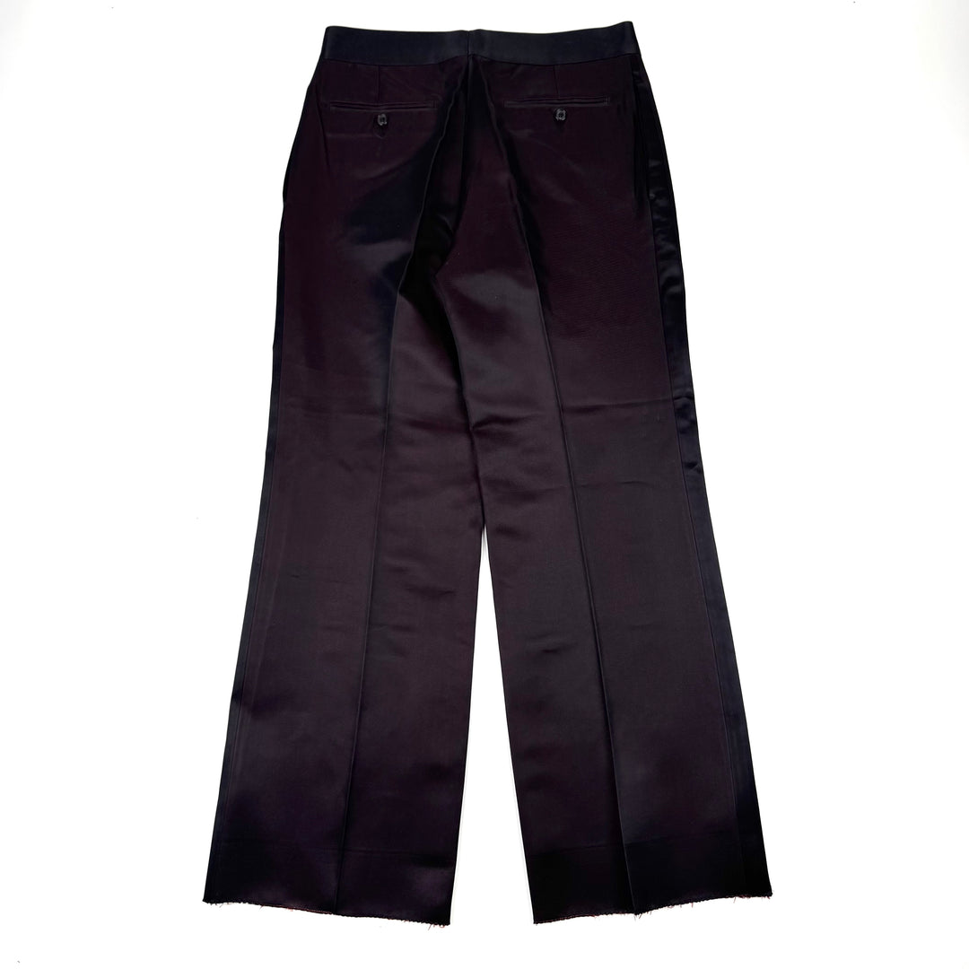 Gucci By Tom Ford SS1998 Red/Black Iridescent Silk Wide Relaxed Suit Trousers